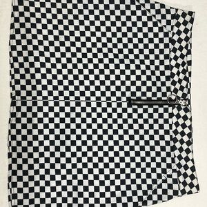 NWT Rue 21 Womens Black and White Checkered A-Line Skirt, Size Medium